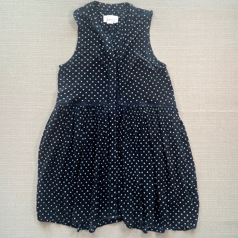 By Anthropologie Sleeveless Hi-Low Dress Size S Polka Dots Babydoll‎ Mini Dress - Picture 1 of 9